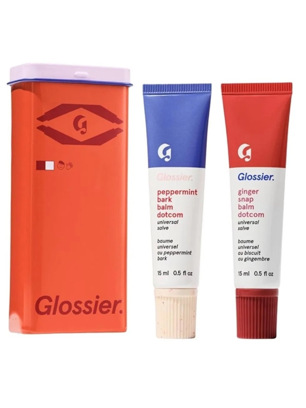 Glossier Sugar + Spice Balm Dotcom Duo - Peppermint Bark & Ginger Snap Lip BDC
